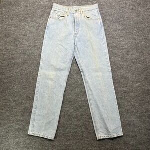 Attrak Jeans Blue Denim Pockets Mid Rise Classic Straight Fit Button Fly - 28X29